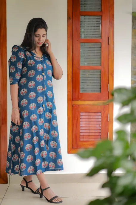 Soft cotton printed A line kurti